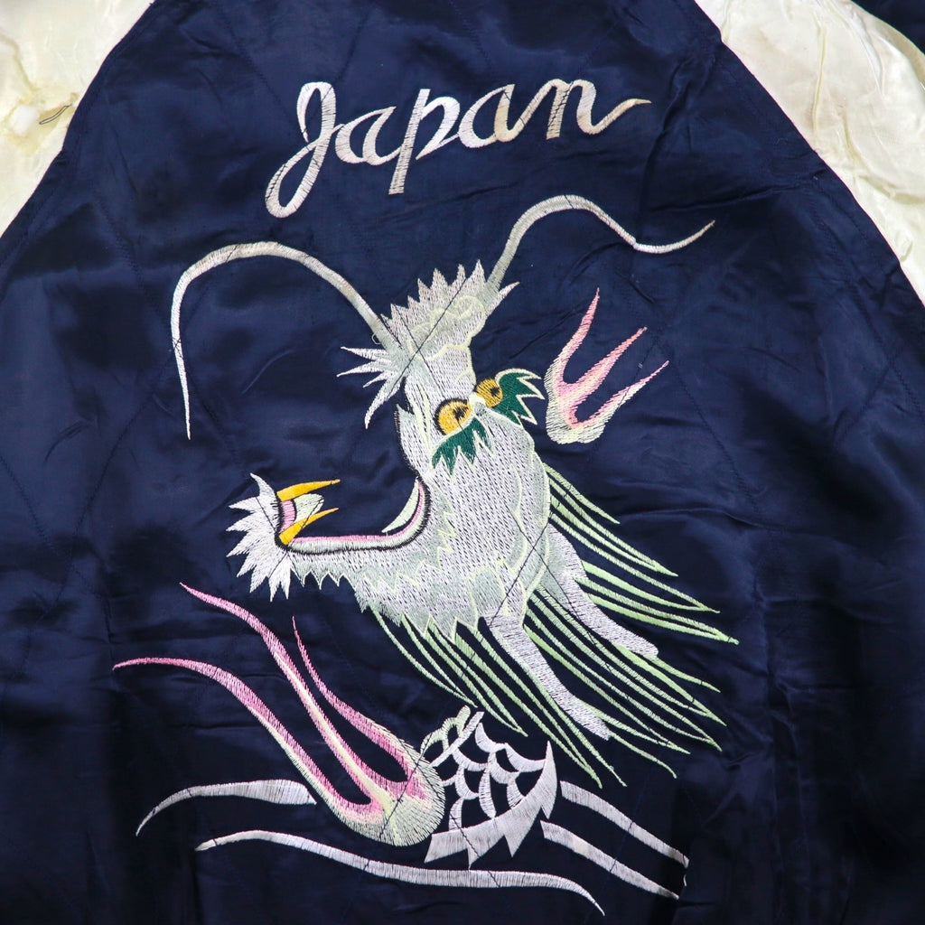 HOUSTON 90s Sukajan Souvenir Jacket, Size L, Nylon, Featuring a Dragon Design from Japan