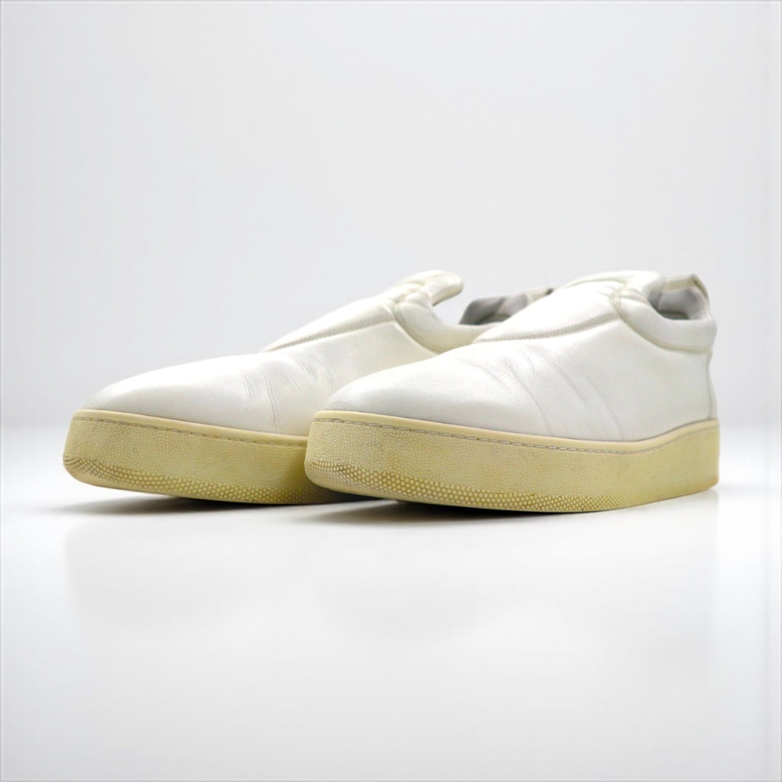 CELINE PULL ON Leather Slip-On Sneakers, Size 27cm, White, Size 35, Phoebe Era, Made in Italy, 314533RPOC.01OP