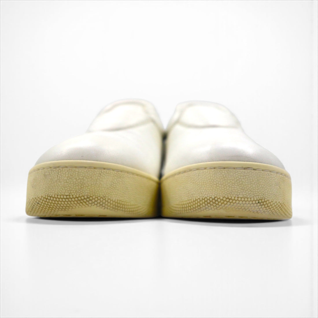 CELINE PULL ON Leather Slip-On Sneakers, Size 27cm, White, Size 35, Phoebe Era, Made in Italy, 314533RPOC.01OP