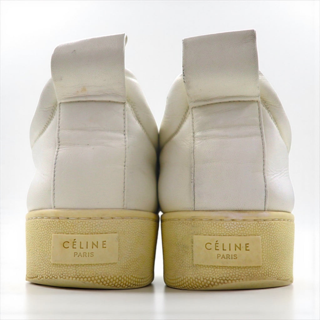 CELINE PULL ON Leather Slip-On Sneakers, Size 27cm, White, Size 35, Phoebe Era, Made in Italy, 314533RPOC.01OP