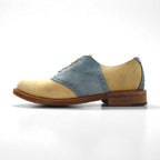 Vintage Shoe Company USA-Made Suede Leather Saddle Shoes, Size 26cm, Beige, V01688, T19138