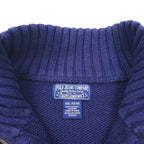 Polo Ralph Lauren Half-Zip Knit Sweater, Size 2XL, Navy Cotton, Striped Design