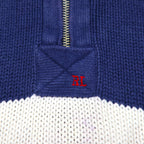 Polo Ralph Lauren Half-Zip Knit Sweater, Size 2XL, Navy Cotton, Striped Design