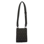HUNTING WORLD Made in Italy Monogram Crossbody Bag Shoulder Bag Brown Canvas Logo All-over Pattern