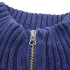 Polo Ralph Lauren Half-Zip Knit Sweater, Size 2XL, Navy Cotton, Striped Design