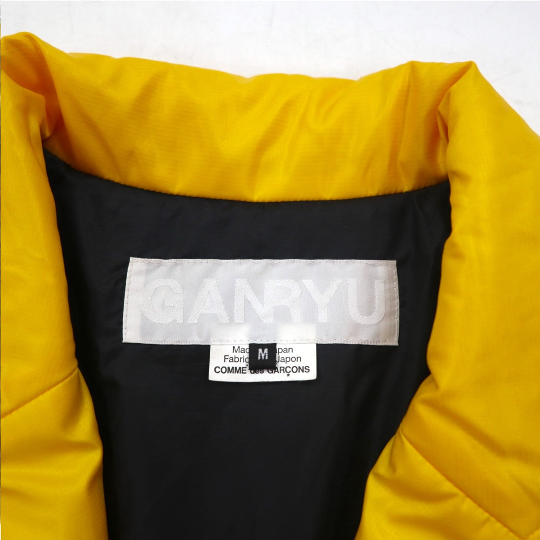 GANRYU Padded Down Tailored Jacket M Yellow Polyester Drawcord