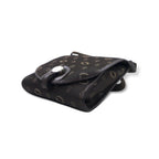 HUNTING WORLD Made in Italy Monogram Crossbody Bag Shoulder Bag Brown Canvas Logo All-over Pattern