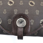 HUNTING WORLD Made in Italy Monogram Crossbody Bag Shoulder Bag Brown Canvas Logo All-over Pattern