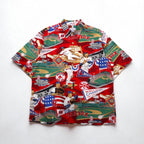 Reyn Spooner Aloha Shirt, Size L, Red, All-Over Print, Cotton, MLB, Boston Red Sox, Chest Pocket