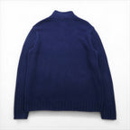 Polo Ralph Lauren Half-Zip Knit Sweater, Size 2XL, Navy Cotton, Striped Design