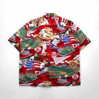 Reyn Spooner Aloha Shirt, Size L, Red, All-Over Print, Cotton, MLB, Boston Red Sox, Chest Pocket