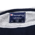 Champion Made in Italy 90s Oversized Full Zip Hoodie M Navy One Point Logo Embroidery
