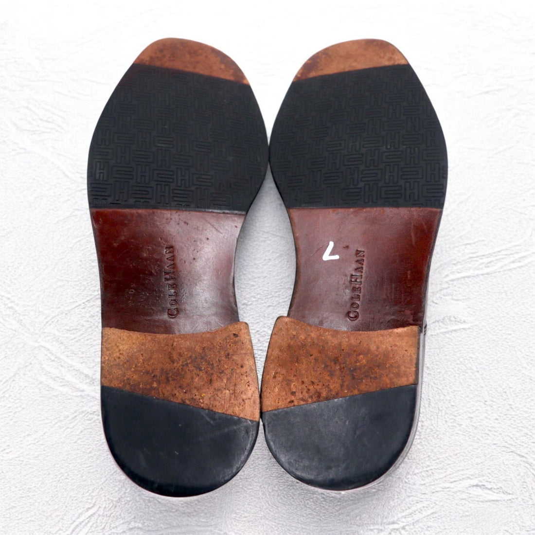 COLE HAAN Split Toe U-Tip Dress Shoes 26.5cm Brown Leather 01595
