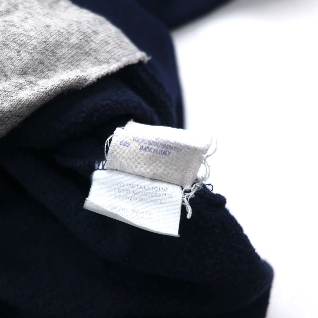 Champion Made in Italy 90s Oversized Full Zip Hoodie M Navy One Point Logo Embroidery