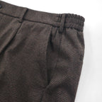 UNIQLO タック ワイドパンツ チェック イージー スラックス XL ブラウン コットン