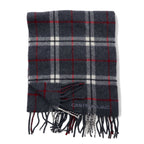 CASTELBAJAC Italian made lambswool scarf grey check wool