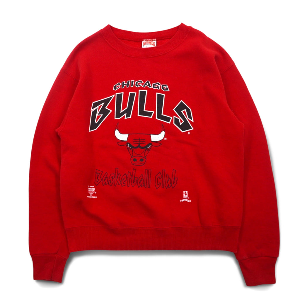 Made in USA 90s NBA Chicago Bulls CHICAGO BULLS Print Sweatshirt L Red NUTMEG