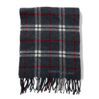 CASTELBAJAC Italian made lambswool scarf grey check wool