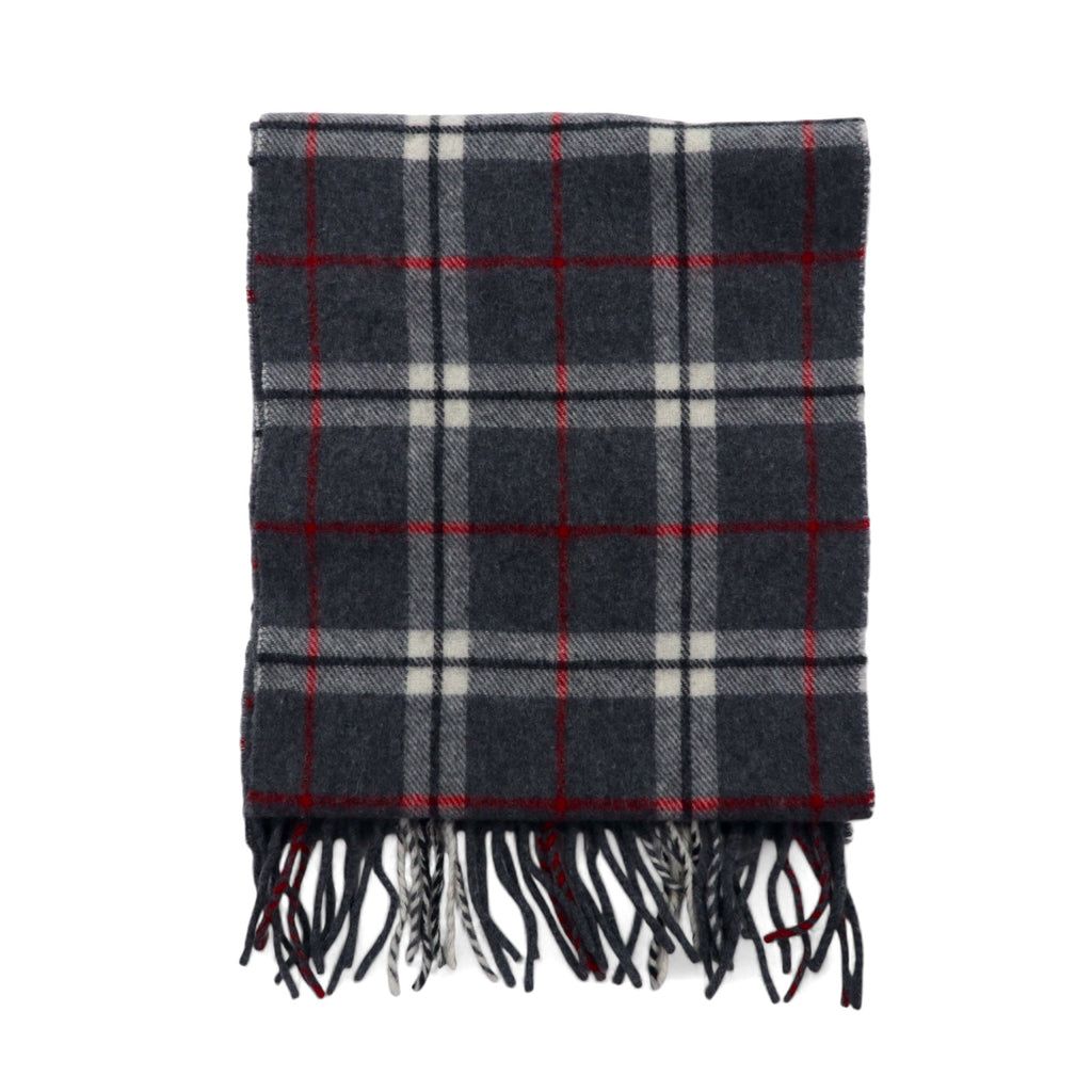 日本然リトテ-古着オンライン-CASTELBAJAC イタリア製 ラムウール マフラー グレー チェック 羊毛-CASTELBAJAC Italy Made Lambswool Scarf Gray Checked Wool