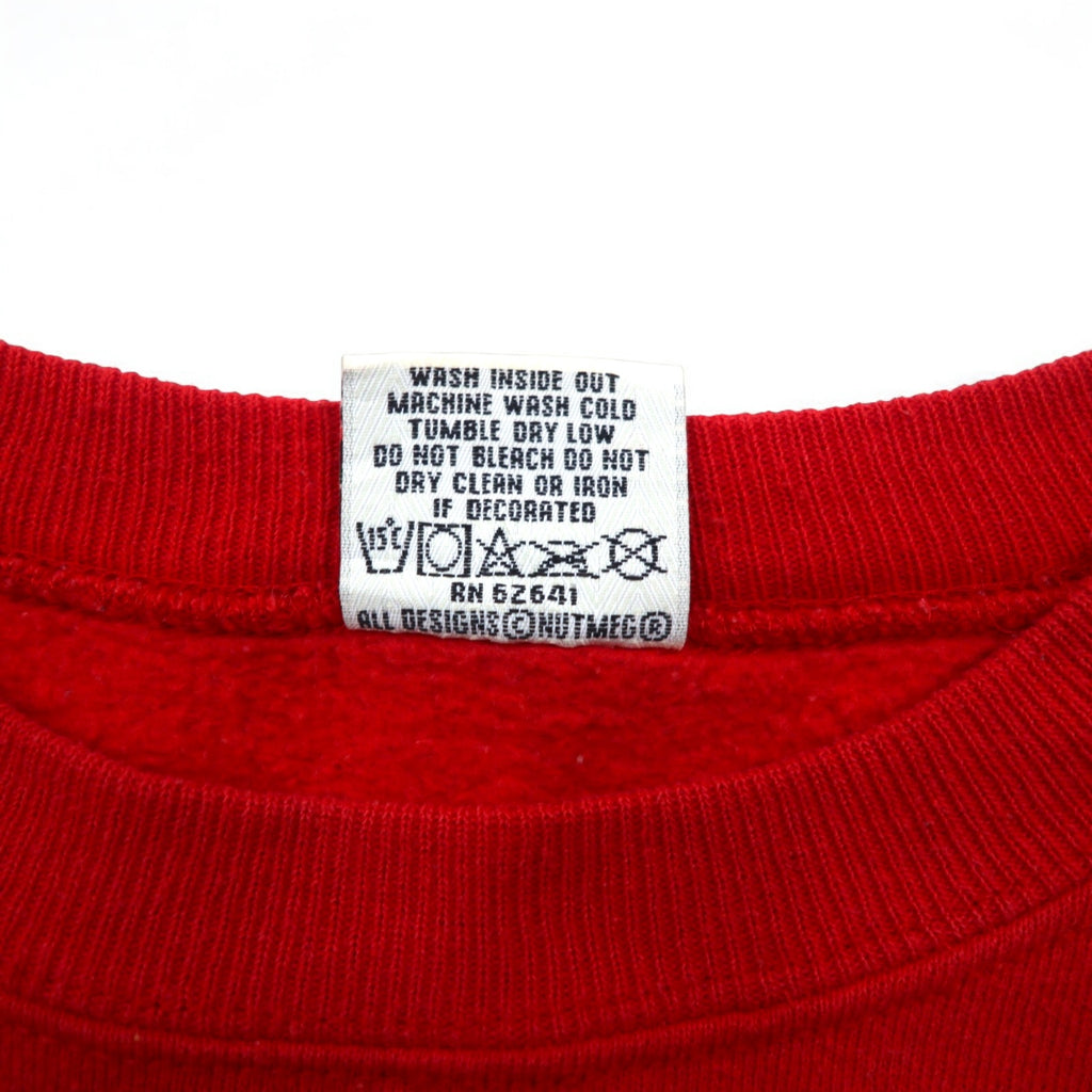 Made in USA 90s NBA Chicago Bulls CHICAGO BULLS Print Sweatshirt L Red NUTMEG