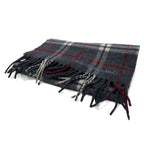 CASTELBAJAC Italian made lambswool scarf grey check wool