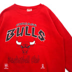 Made in USA 90s NBA Chicago Bulls CHICAGO BULLS Print Sweatshirt L Red NUTMEG
