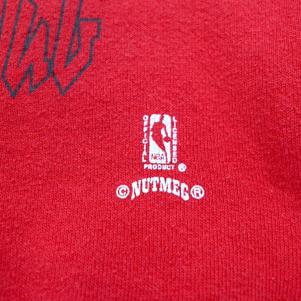 Made in USA 90s NBA Chicago Bulls CHICAGO BULLS Print Sweatshirt L Red NUTMEG