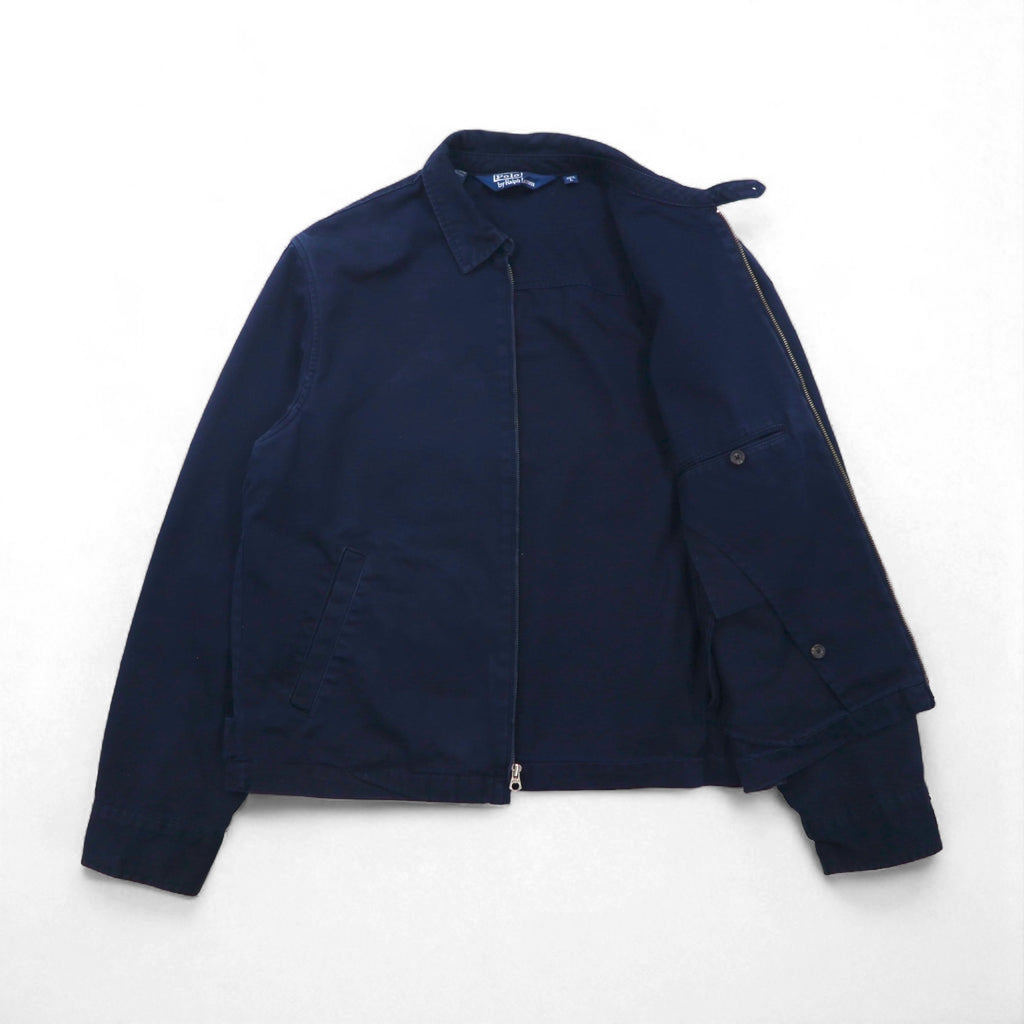 Polo Ralph Lauren 90s Swing Top Harrington Jacket, Size L, Navy, Small Pony Embroidery, Chin Strap