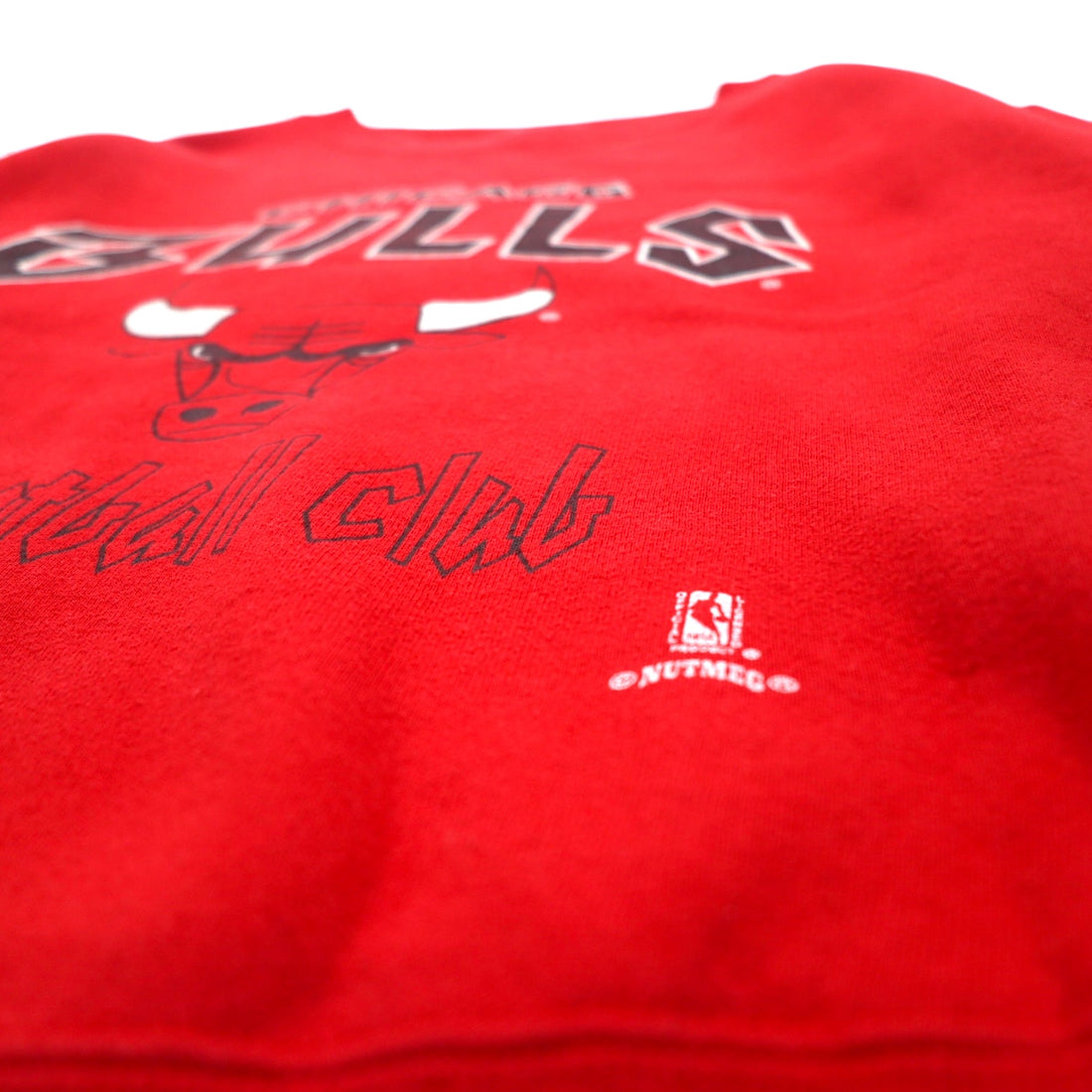 Made in USA 90s NBA Chicago Bulls CHICAGO BULLS Print Sweatshirt L Red NUTMEG