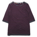 BURBERRY Border Tunic T-shirt, M, Grey, Shoulder button, One point logo embroidery, Made in Japan