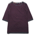 BURBERRY Border Tunic T-shirt, M, Grey, Shoulder button, One point logo embroidery, Made in Japan