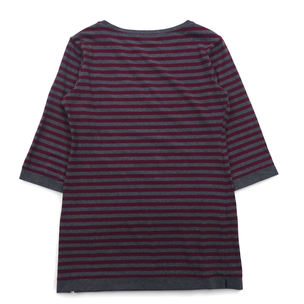 BURBERRY Border Tunic T-shirt, M, Grey, Shoulder button, One point logo embroidery, Made in Japan