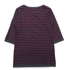 BURBERRY Border Tunic T-shirt, M, Grey, Shoulder button, One point logo embroidery, Made in Japan