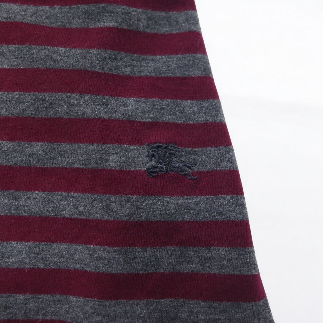 BURBERRY Border Tunic T-shirt, M, Grey, Shoulder button, One point logo embroidery, Made in Japan