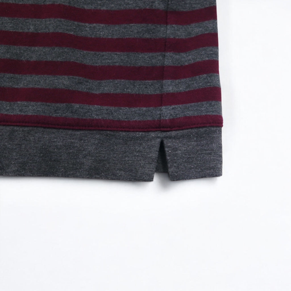 BURBERRY Border Tunic T-shirt, M, Grey, Shoulder button, One point logo embroidery, Made in Japan