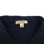 BURBERRY BRIT ノバチェック切り替え ポロシャツ XL ネイビー コットン 鹿の子 ワンポイントロゴ刺繍 トルコ製