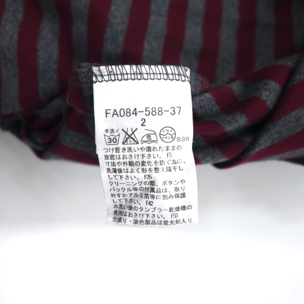 BURBERRY Border Tunic T-shirt, M, Grey, Shoulder button, One point logo embroidery, Made in Japan