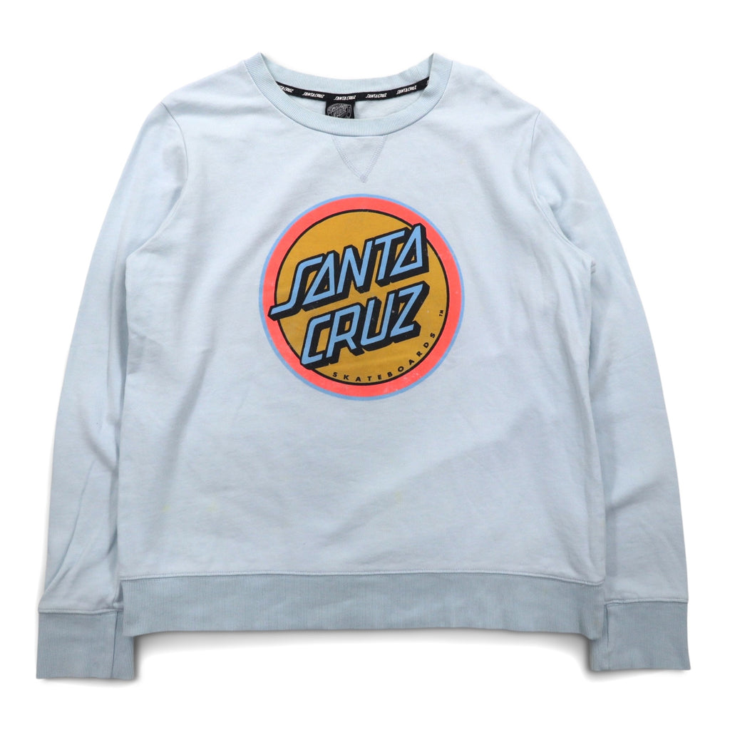SANTA CRUZ Crewneck Sweatshirt L Blue Cotton Logo Print