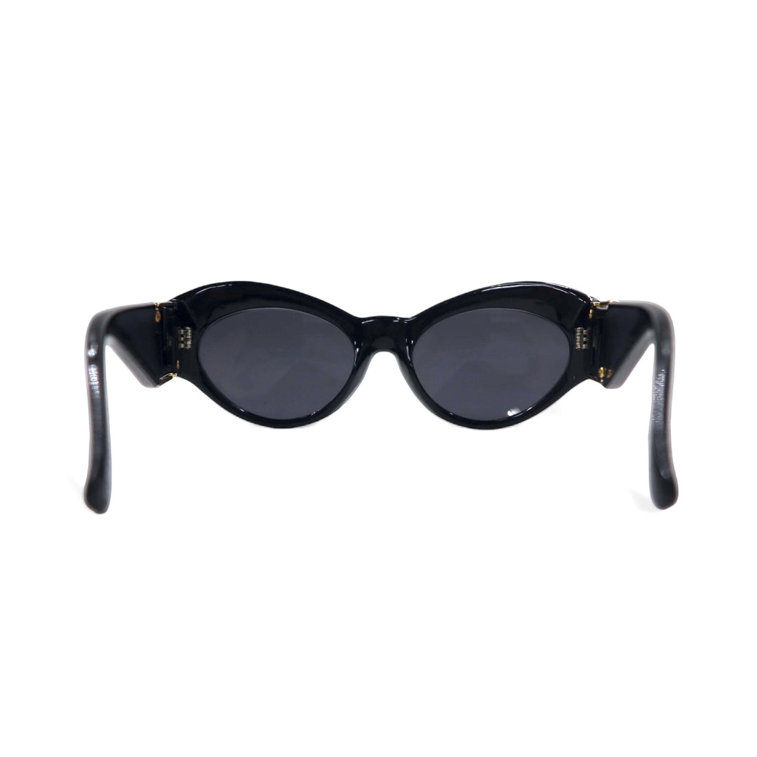 GIANNI VERSACE オールド キャットアイ フォックス サングラス ブラック サイドロゴ