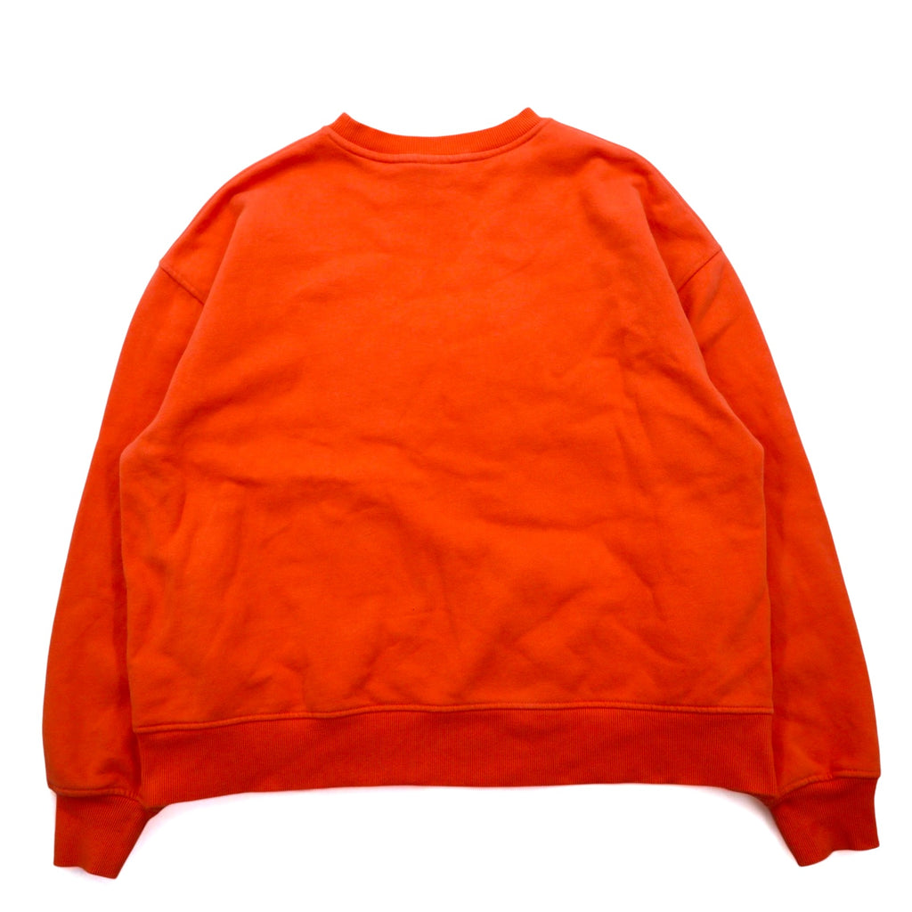 THE NORTH FACE Oversized Sweatshirt S Orange Cotton One Point Logo Embroidery