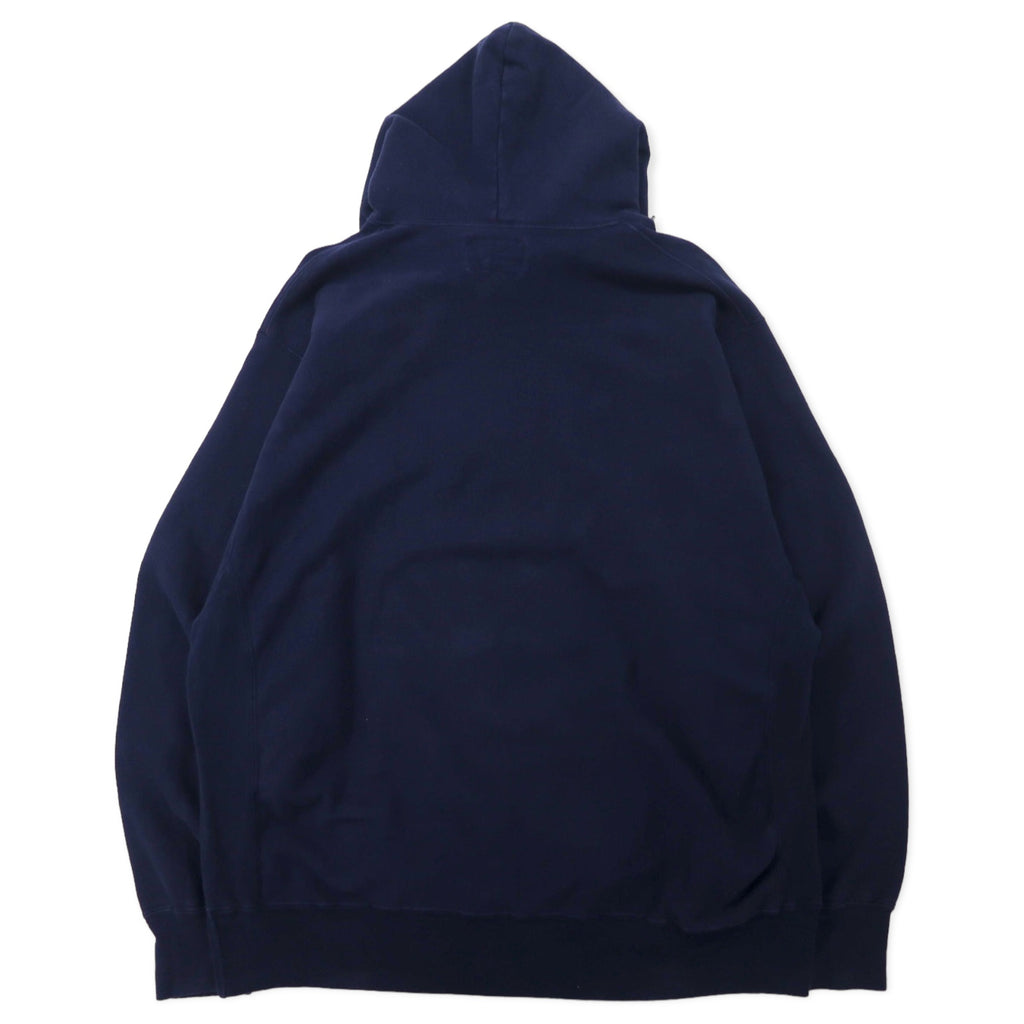 STEVE AND BARRY'S Reverse Weave Pullover Hoodie XXL Navy Cotton Paki Cotton College NOTREDAME Big Size