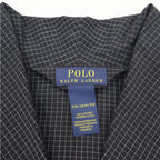 POLO RALPH LAUREN Robe Coat Gown M Black Check Belted Woven Robe Soho Plaid