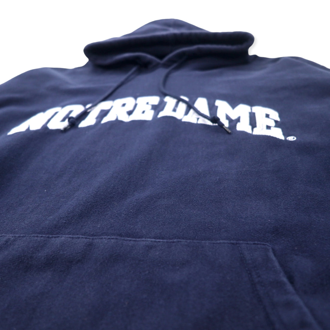 STEVE AND BARRY'S Reverse Weave Pullover Hoodie XXL Navy Cotton Paki Cotton College NOTREDAME Big Size