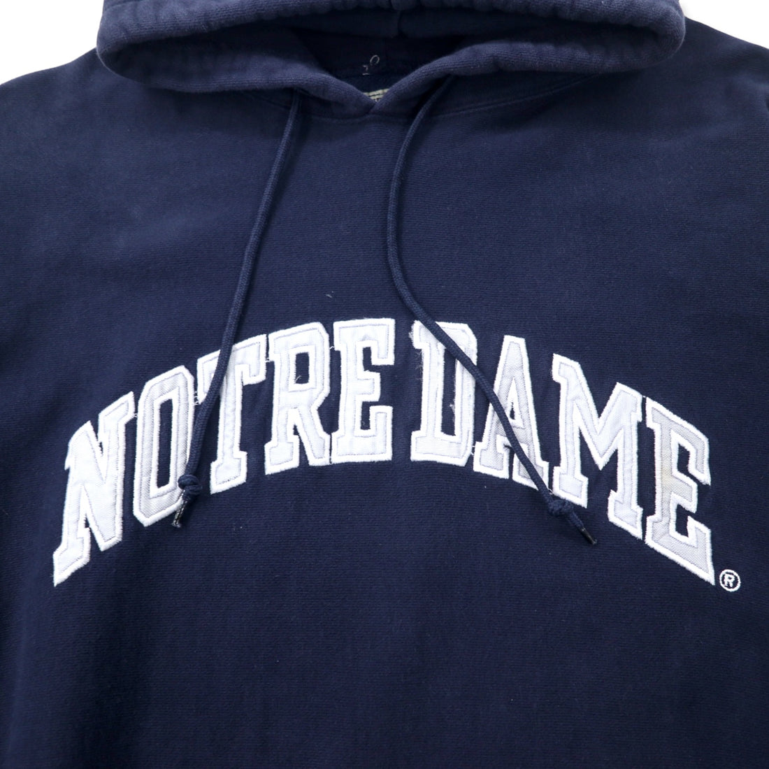 STEVE AND BARRY'S Reverse Weave Pullover Hoodie XXL Navy Cotton Paki Cotton College NOTREDAME Big Size
