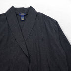 POLO RALPH LAUREN Robe Coat Gown M Black Check Belted Woven Robe Soho Plaid