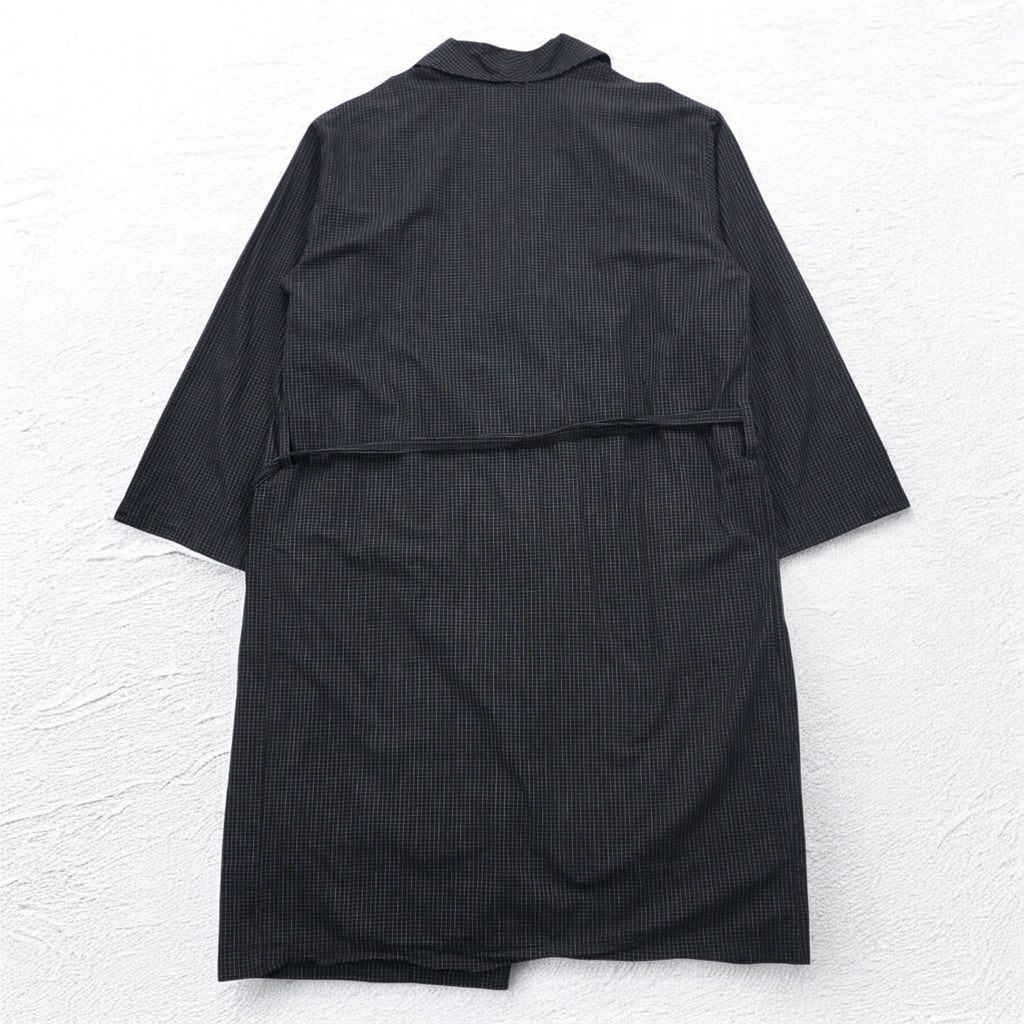 POLO RALPH LAUREN Robe Coat Gown M Black Check Belted Woven Robe Soho Plaid