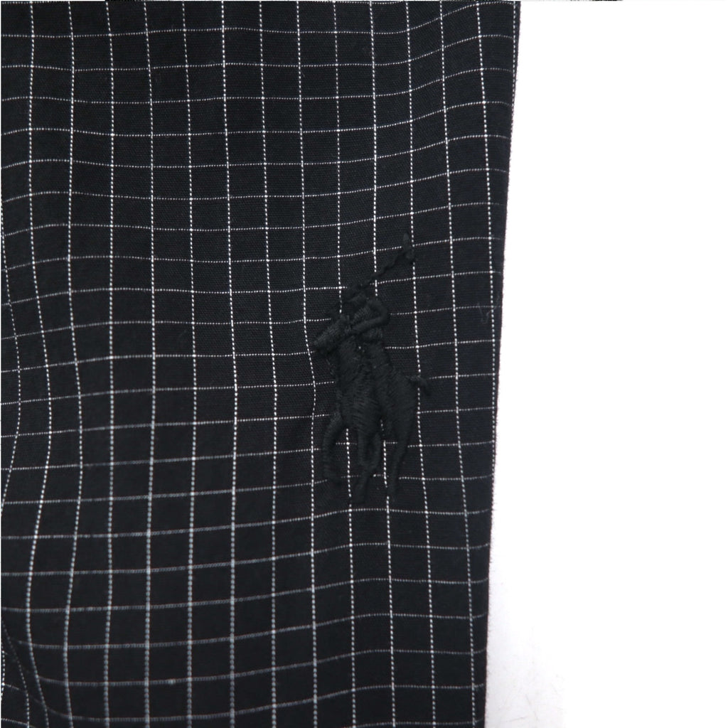 POLO RALPH LAUREN Robe Coat Gown M Black Check Belted Woven Robe Soho Plaid