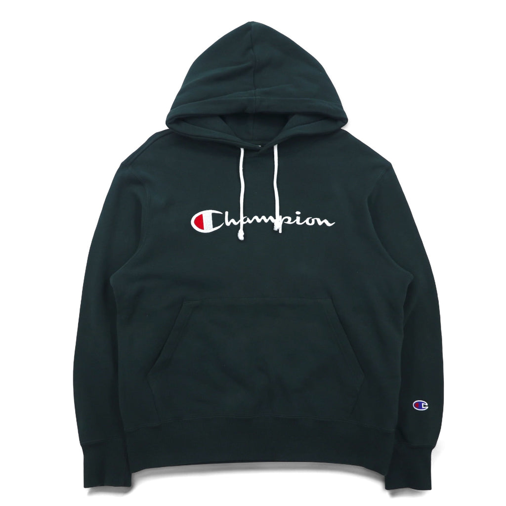 Champion Pullover Sweatshirt Hoodie L Green Script Logo CWSQ106R