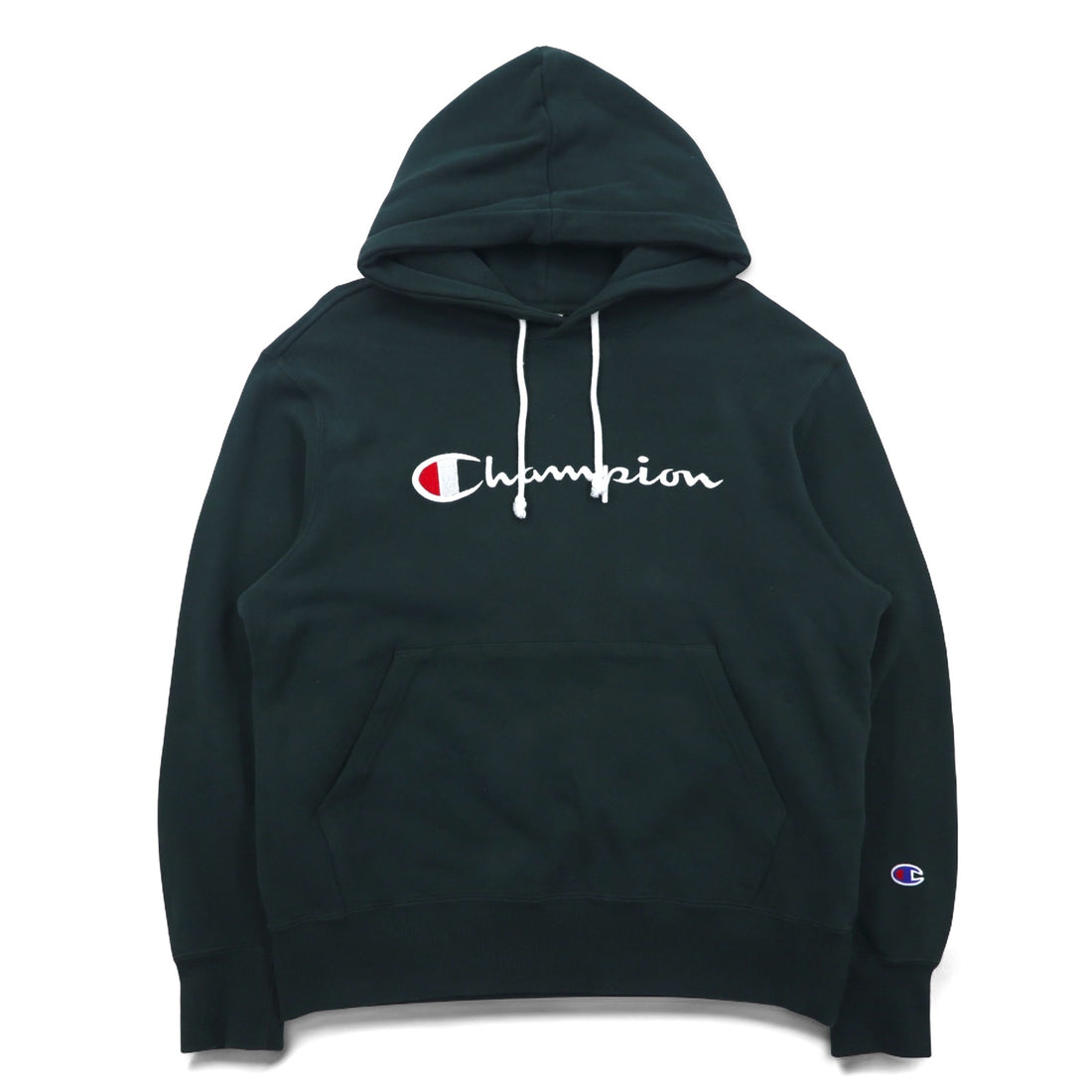 Champion Pullover Sweatshirt Hoodie L Green Script Logo CWSQ106R