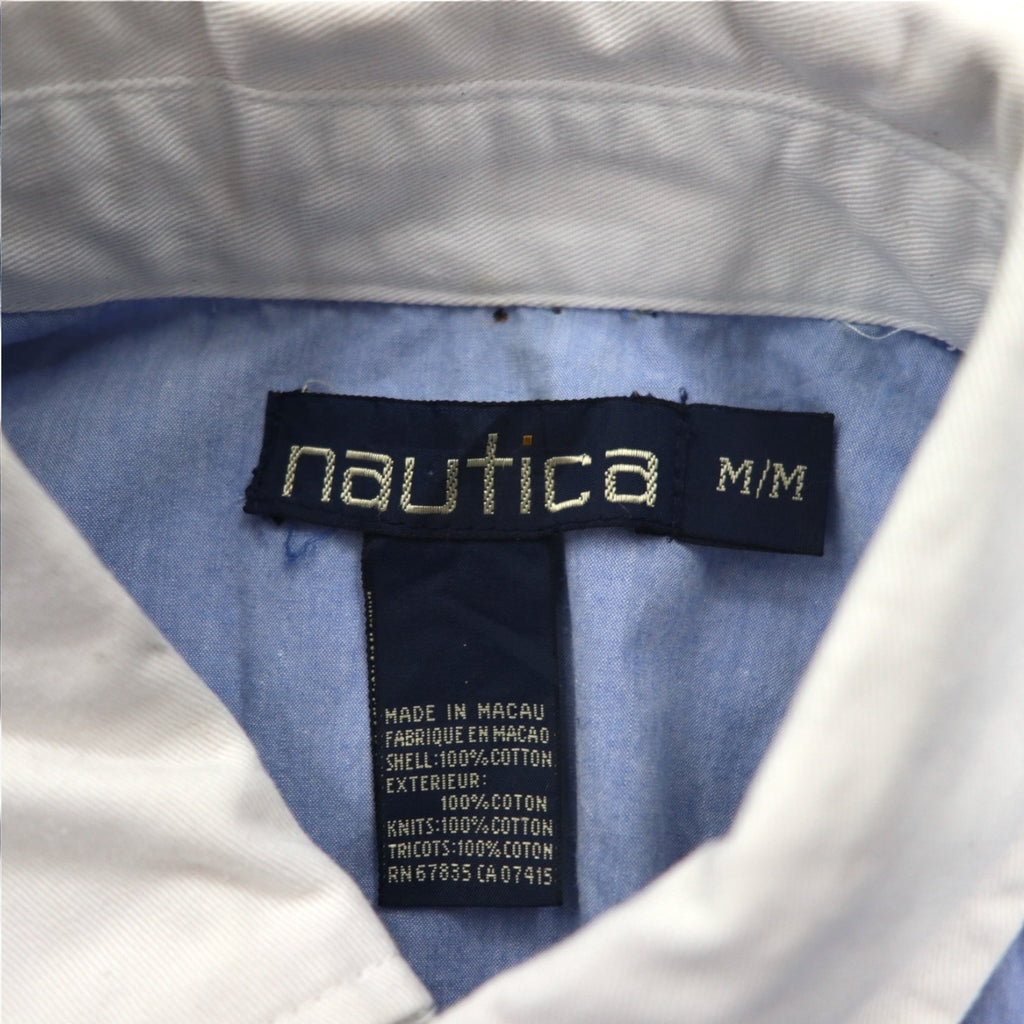 nautica 90s pullover chambray shirt, XL, blue, cotton, one-point logo embroidery